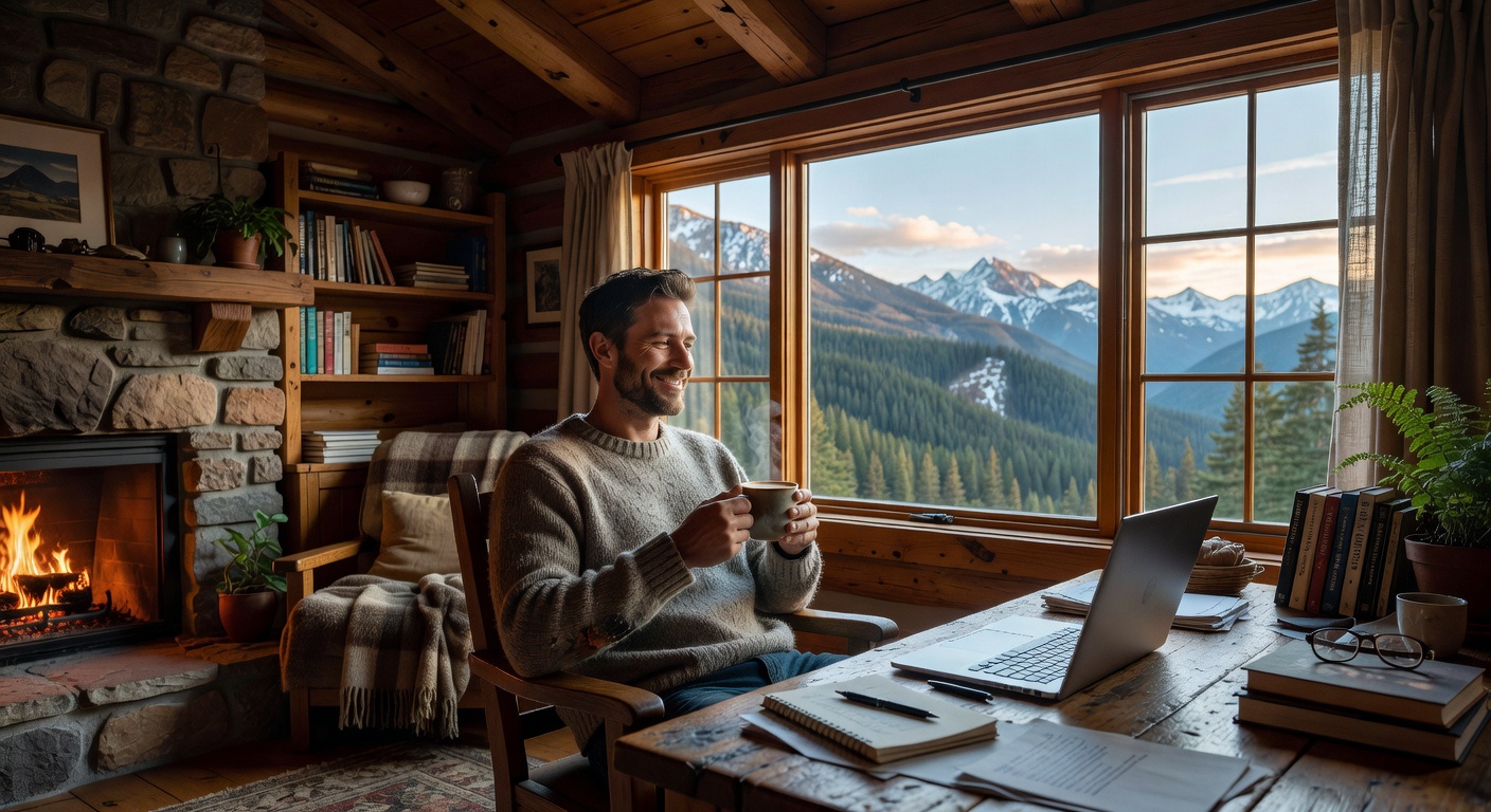 Mountain cabin coffee